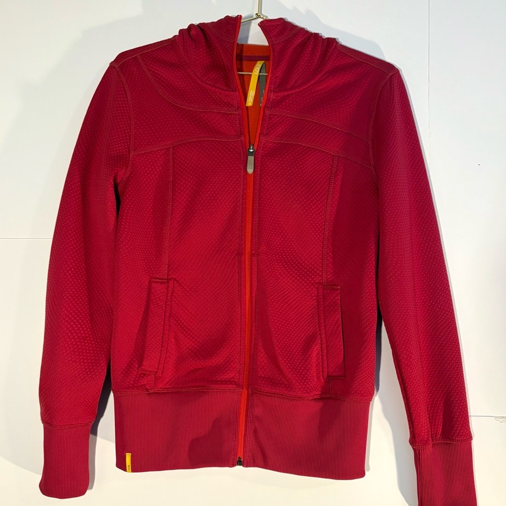 Lole women’s dark rose pink Zip-Up athletic hoodie, size L, good condition